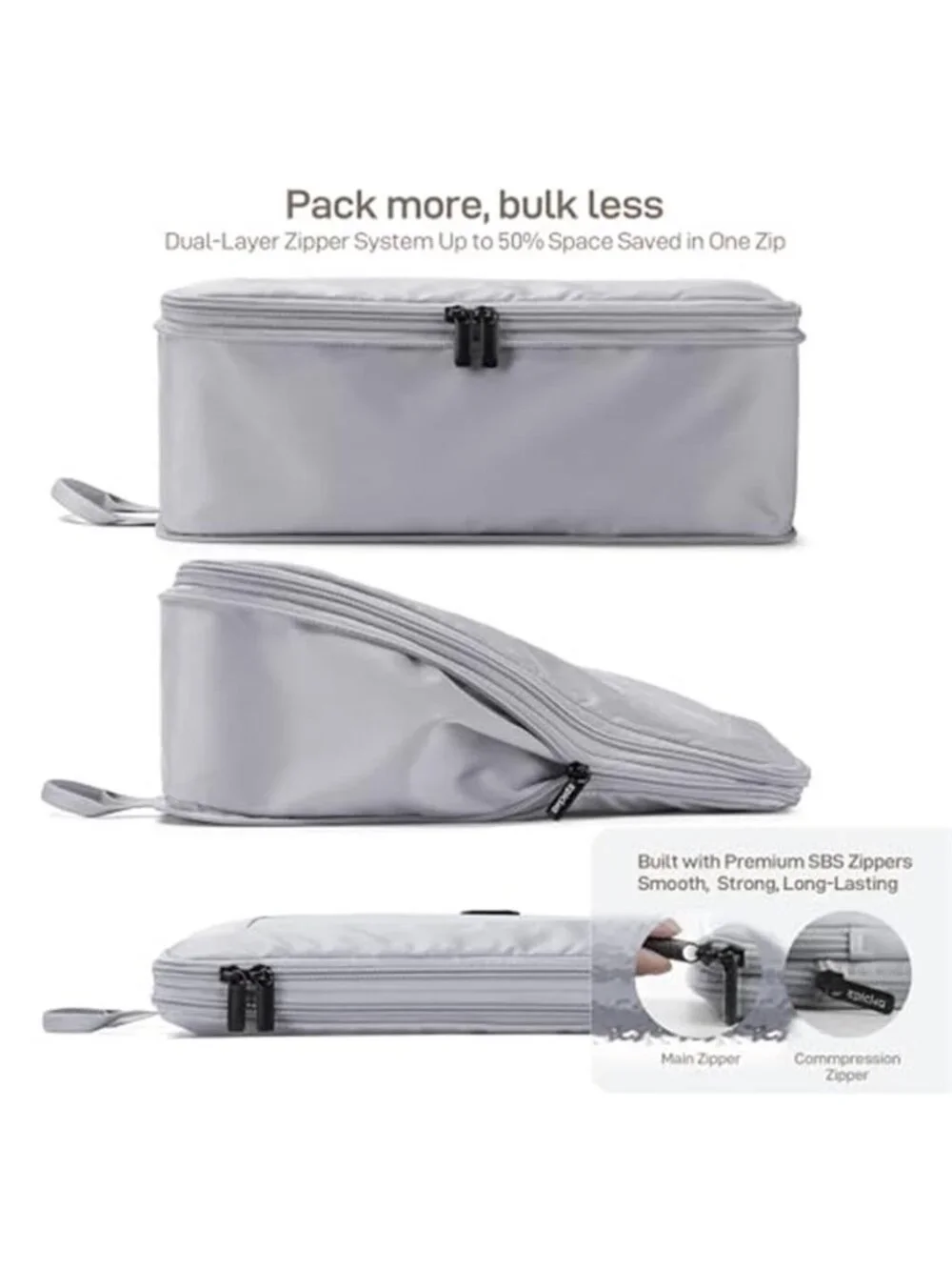 Compression Packing Cubes Travel Organizer Set Luggage Storage Bags 6 Piece